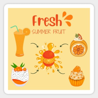 Orange Fresh Summer Fruit Magnet